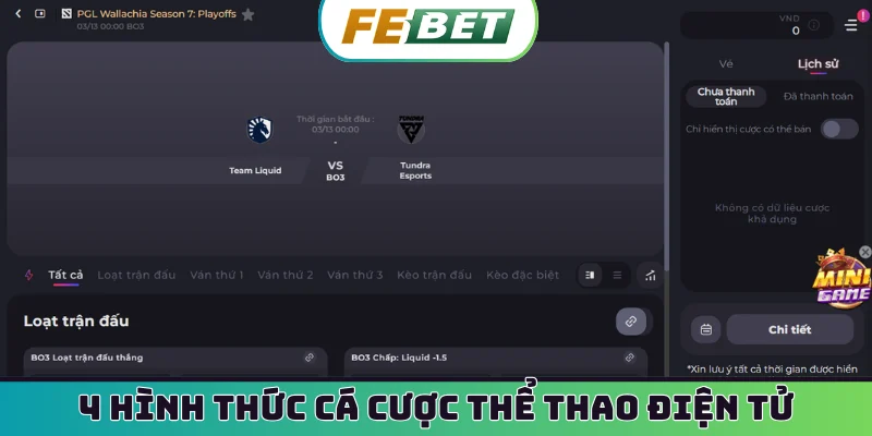 4 hình thức cá cược thể thao điện tử