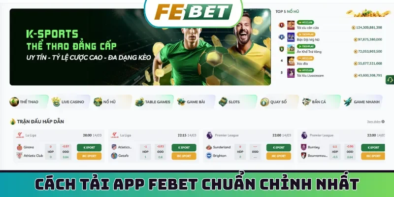Cách tải app Febet chuẩn chỉnh nhất