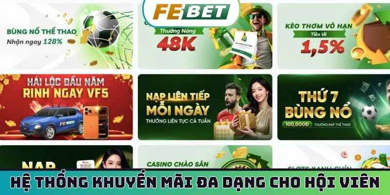 Hệ thống khuyến mãi đa dạng cho hội viên